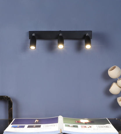 ELIANTE Optivix 3X7 Watt LED Black Iron Spot Light | LED Wall Spot Light Indoor Downlight Wall Spot Lamps Adjustable Accent Wall Down Lighting for Kitchens Island Museums Offices Ceiling Lamp