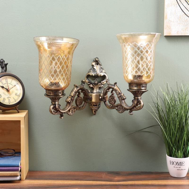 ELIANTE Antique Brass Metal Wall Light by Jainsons Lights - Without Bulb - no-145-2w-golden | by Jainsons Lights