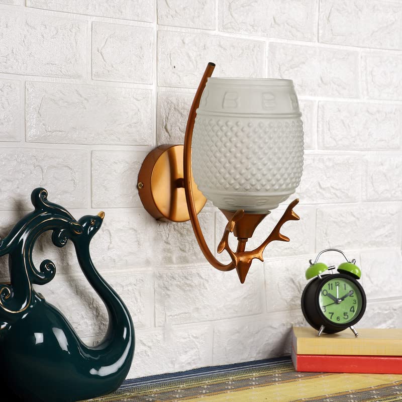 ELIANTE Dorada Gold Metal Wall Light by Jainsons Lights - 009-1W-GD-WH-JSL | by Jainsons Lights