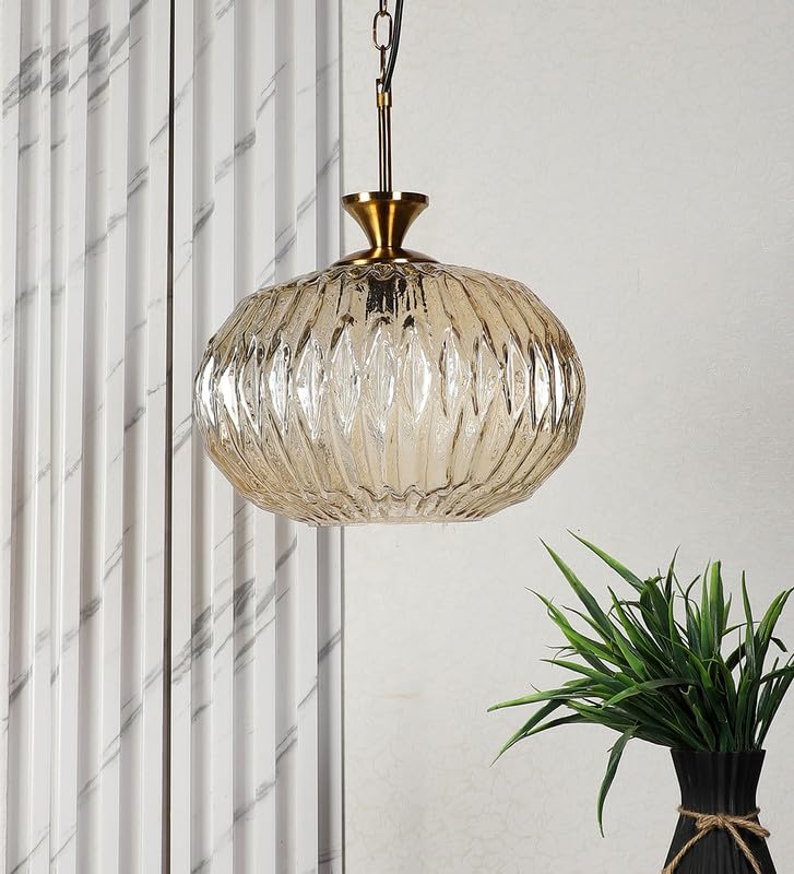 Eliante Glorix Pendant Light – Gold Glass, Metal (3007-1LP-Gold)