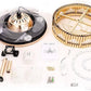 JS-FO - FI-7779 High Speed Crystal Chandelier Fans Gold Finish Acrylic Blades Size 1070mm