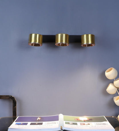 ELIANTE Fluxon 3X7 Watt LED Gold Iron Spot Light | LED Wall Spot Light Indoor Downlight Wall Spot Lamps Adjustable Accent Wall Down Lighting for Kitchens Island Museums Offices Ceiling Lamp