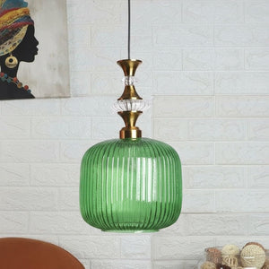 ELIANTE Povque Iron Hanging Light Vintage Decorate Hanging Lamp for Farmhouse Living Room Bedroom Corridor up to 3 years warranty - with LED Lamp(s) Included - JS-1322-HL-GREEN