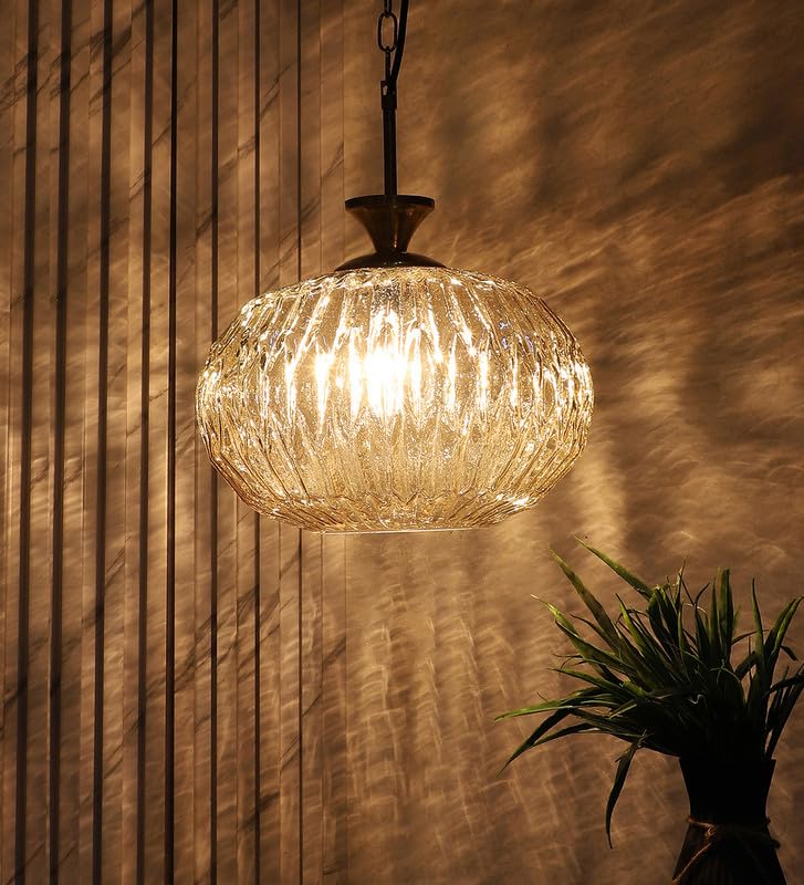 Eliante Glorix Pendant Light – Gold Glass, Metal (3007-1LP-Gold)