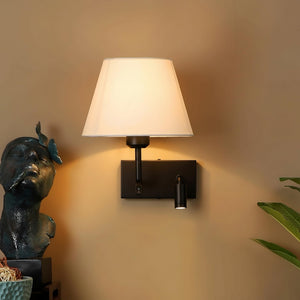 Eliante Bedside Reading Wall Light – Black, Fabric Shade (JS-5132-BLACk)