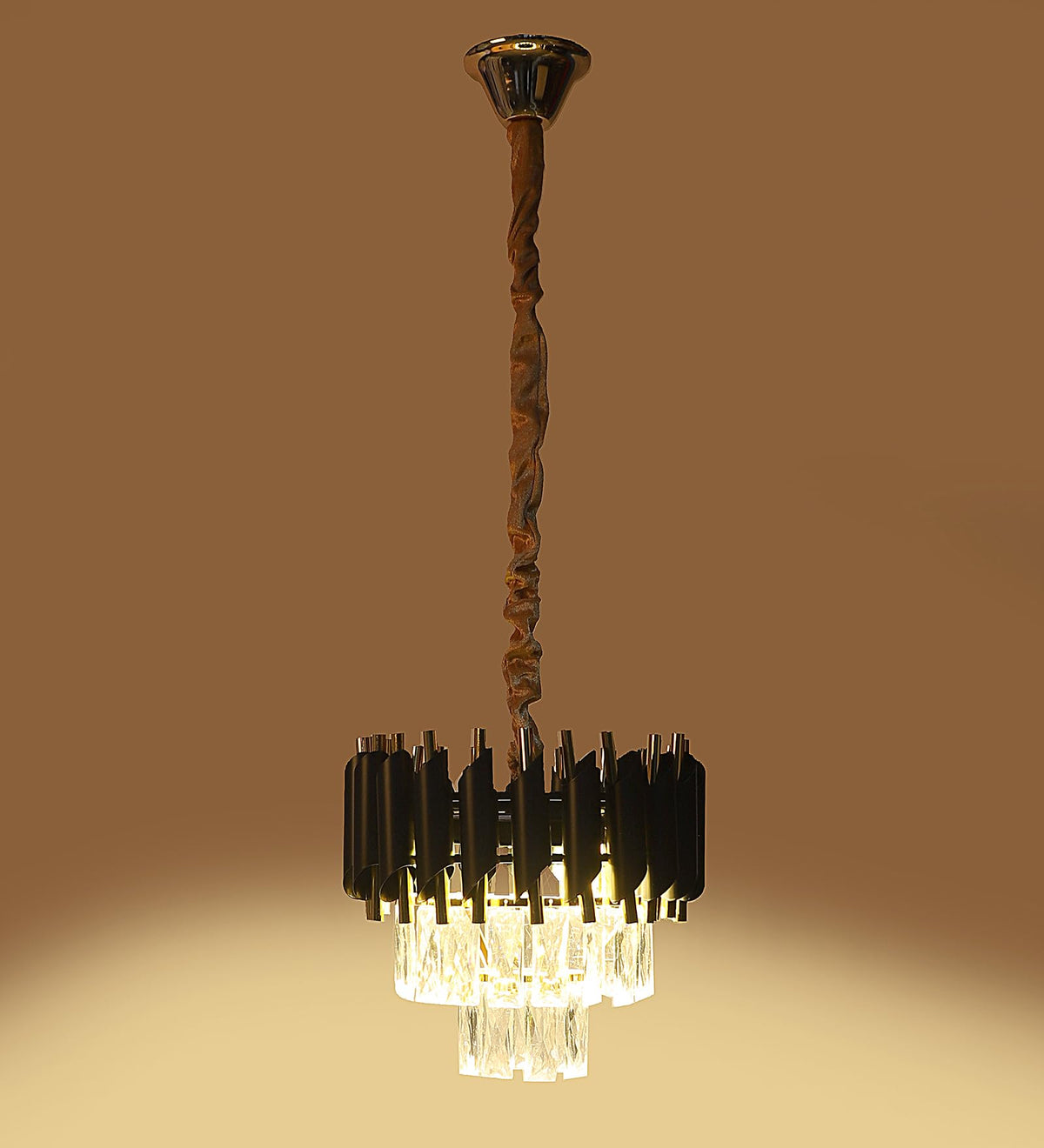 Eliante Torrica Crystal LED Chandelier – Black & Gold (1015-300MM-LED)