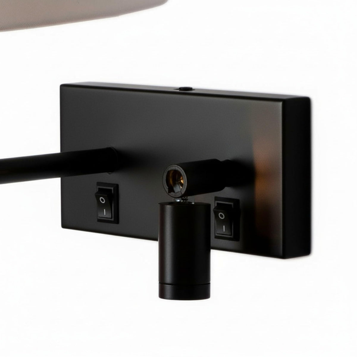 Eliante Bedside Reading Wall Light – Black, Fabric Shade (JS-5132-BLACk)