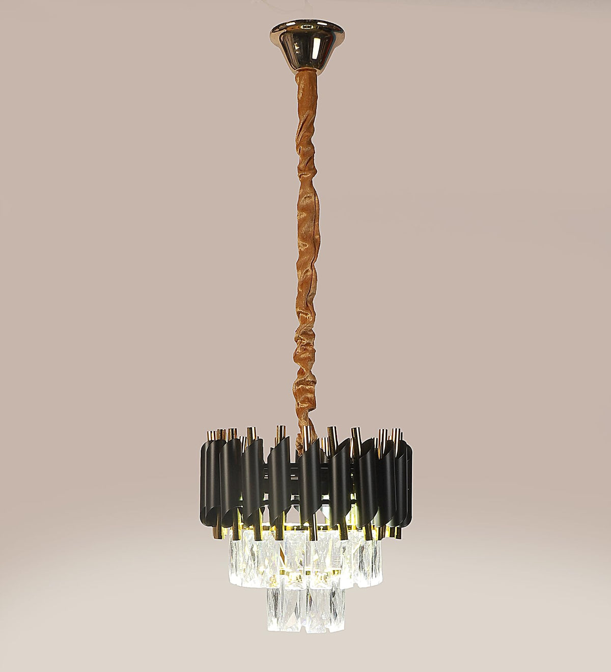 Eliante Torrica Crystal LED Chandelier – Black & Gold (1015-300MM-LED)