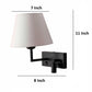 Eliante Bedside Reading Wall Light – Black, Fabric Shade (JS-5132-BLACk)