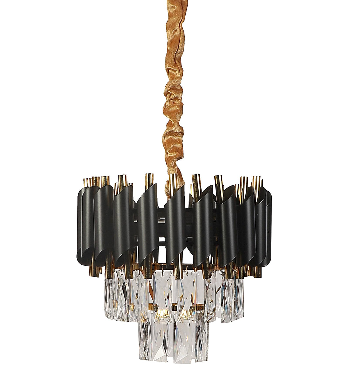 Eliante Torrica Crystal LED Chandelier – Black & Gold (1015-300MM-LED)