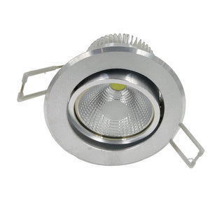 Autonix 5w Silver Body COB Downlight | White LED Color | Round Recessed Tiltable | White Led