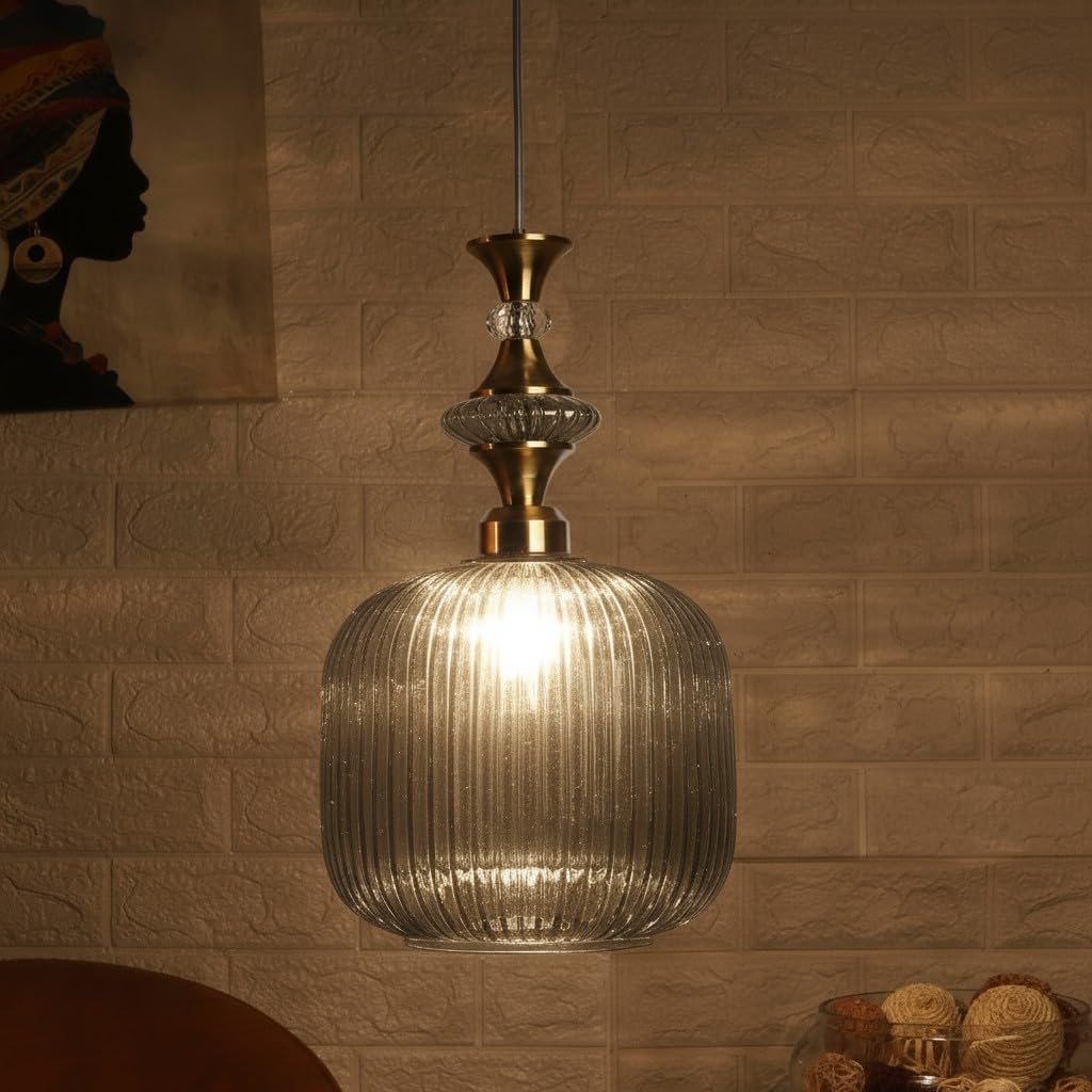 ELIANTE Povque Iron Hanging Light Vintage Decorate Hanging Lamp for Farmhouse Living Room Bedroom Corridor up to 3 years warranty by Jainsons Lights - with LED Lamp(s) Included - JS-1322-HL-SMOG