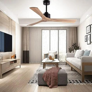 JS-FO - E-1023 High Speed Wooden Designer Fans Black Finish Wooden Blades Size 1320mm