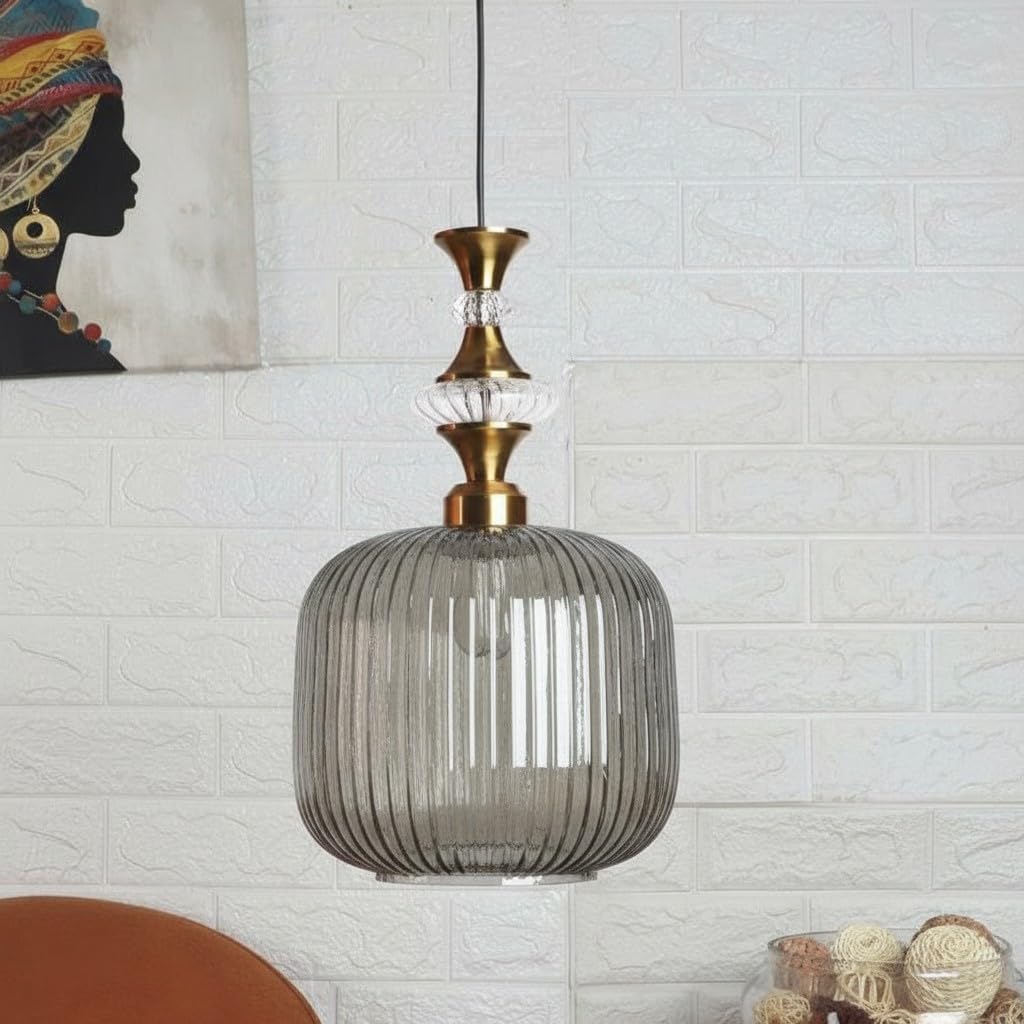ELIANTE Povque Iron Hanging Light Vintage Decorate Hanging Lamp for Farmhouse Living Room Bedroom Corridor up to 3 years warranty by Jainsons Lights - with LED Lamp(s) Included - JS-1322-HL-SMOG