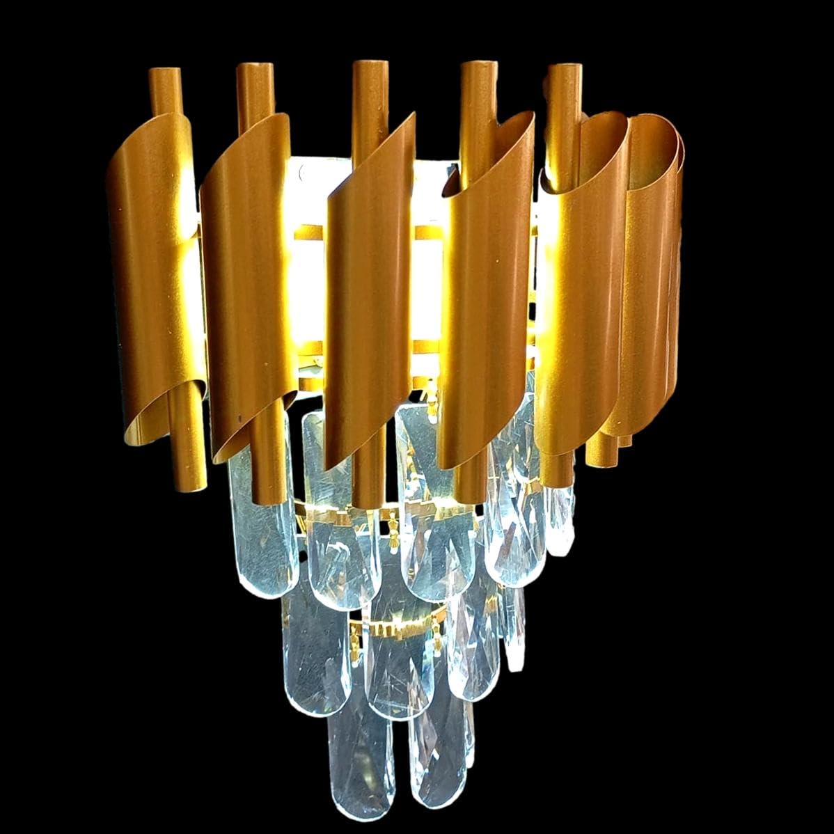 ELIANTE by Jainson Lights | Metal Gold Base Wall Light | Gold Crystal Shade | Inbult Led - 3in1 - Warm, Neutral & White | CC-300RD