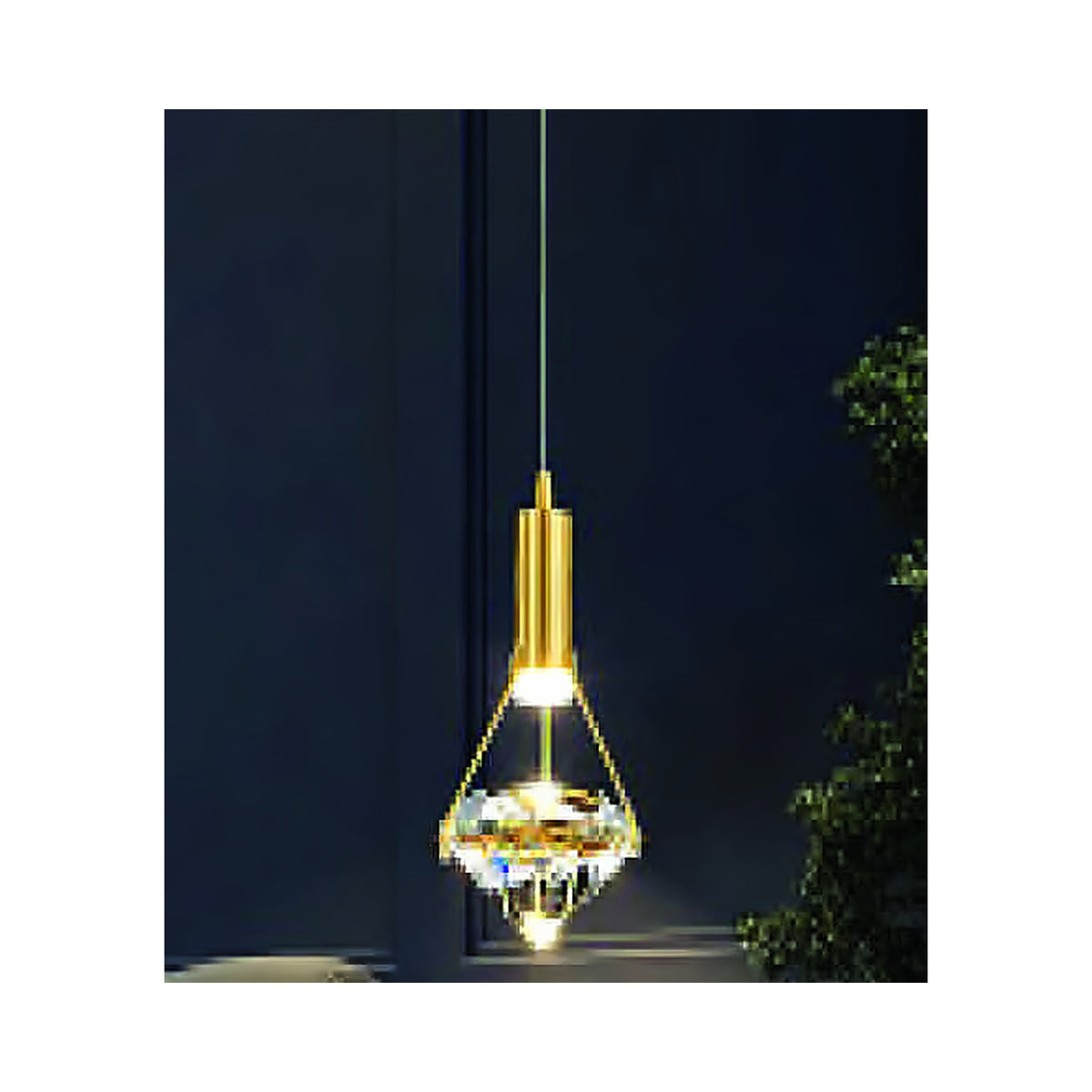 Eliante Cylinder Crystal Pendant Light – Clear, Metal