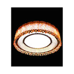 Eliante Round LED Thali Crystal Chandelier – Amber & Clear, Metal