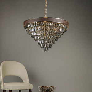 Modern Chandelier Brown Metal + Cristal Chandelier 7020-800