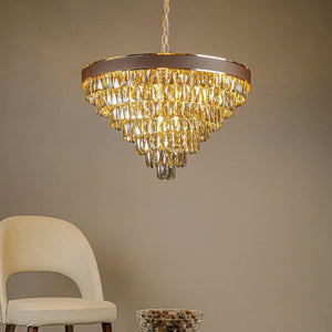 Modern Chandelier Brown Metal + Cristal Chandelier 7020-800