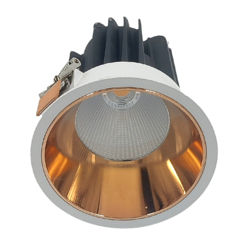 707-25w-White+Rose Gold Colored Reflector Cob Downlight