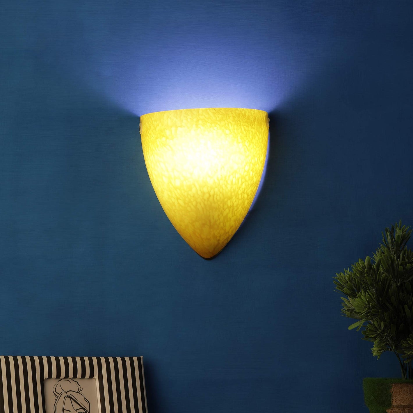 ELIANTE | Yellow Glass Wall Light - E-14 Holder | | 3 Years Warranty | Free - LED LAMP