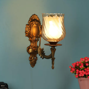 ELIANTE Ancient Iron Wall Lights Gold for Living Room, Bedroom, Dining Room, Kitchen | 3 Years Warranty | Free - LED LAMP - S-235-1W_FBA
