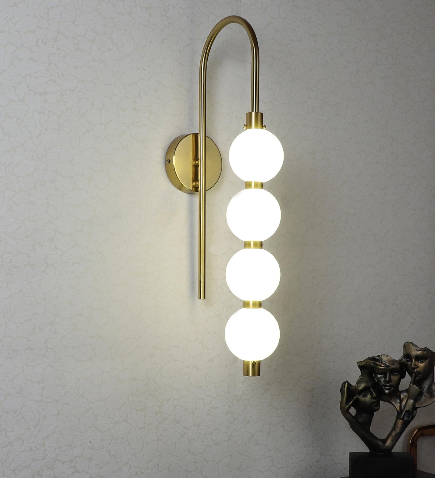 ELIANTE Ornix Wall Light | Inbuilt LED | Gold Iron | 3-in-1 Color Temprature - Warm White, Neutral White & Cool White | Ideal for Home & Hospitality Use