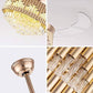 JS-FO - FI-7779 High Speed Crystal Chandelier Fans Gold Finish Acrylic Blades Size 1070mm