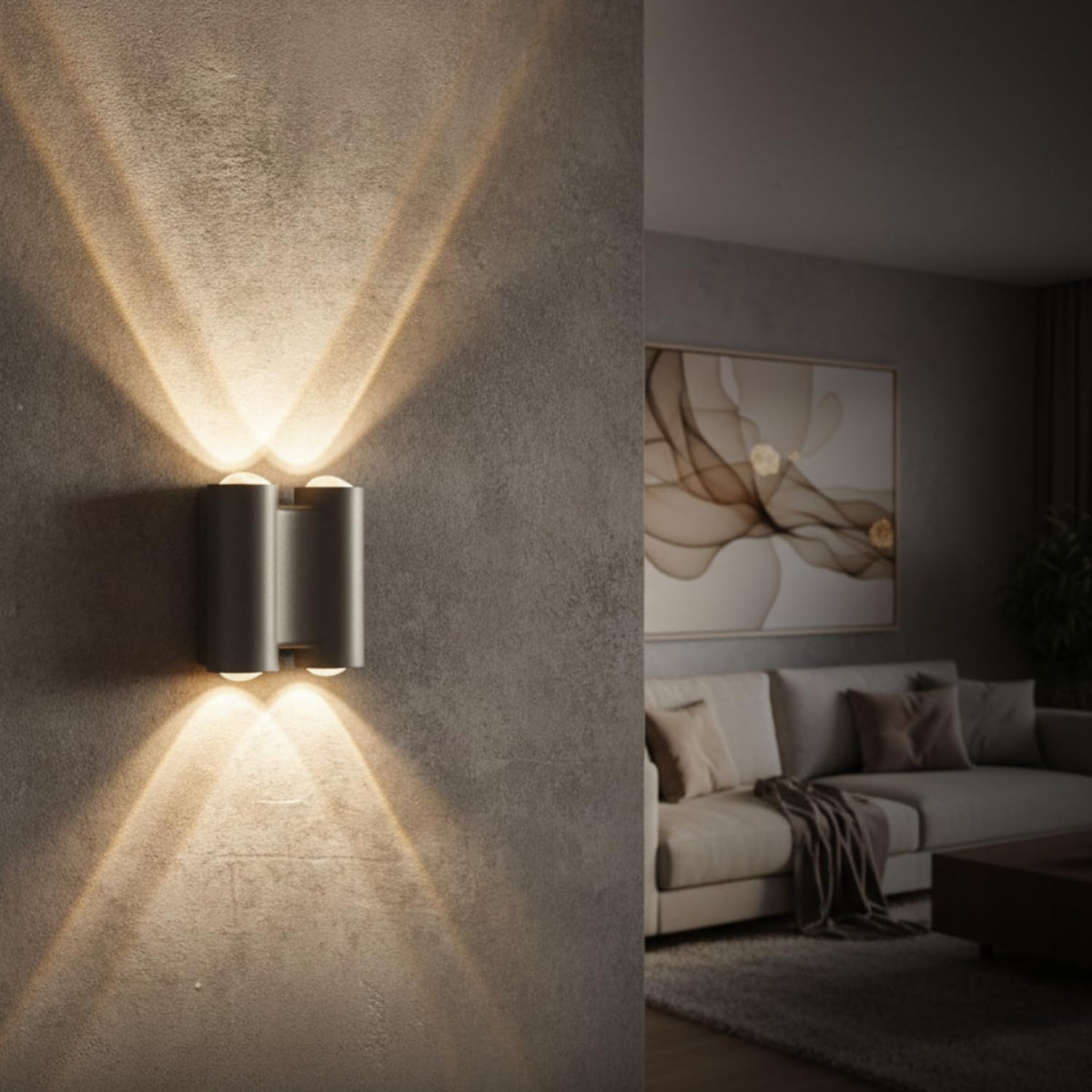 Eliante Up-Down Outdoor Wall Light – Grey, 2-Way (42473-2-5W-WW-GREY)