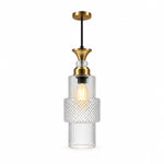 Eliante Fluted Pendant Light – Clear Glass, Gold Metal (80127-1LP-Clear)