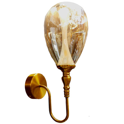 ELIANTE by Jainson Lights | Metal Gold Base Wall Light | Gold Glass Shade | G-9 Holder - Without Bulb | CC-7696/1
