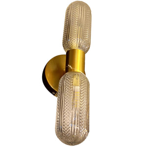 ELIANTE by Jainson Lights | Metal Gold Base Wall Light | Transperent Glass Shade | G-9 Holder - Without Bulb | CC-9004-2
