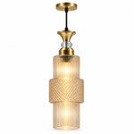 Eliante Fluted Pendant Light – Gold Glass, Gold Metal (80127-1LP-Gold)