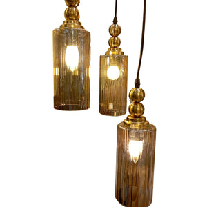 ELIANTE by Jainson Lights | Metal Gold Base Hanging Light | Gold Glass Shade | E-27 Holder | Without Bulb | CC-2071-3