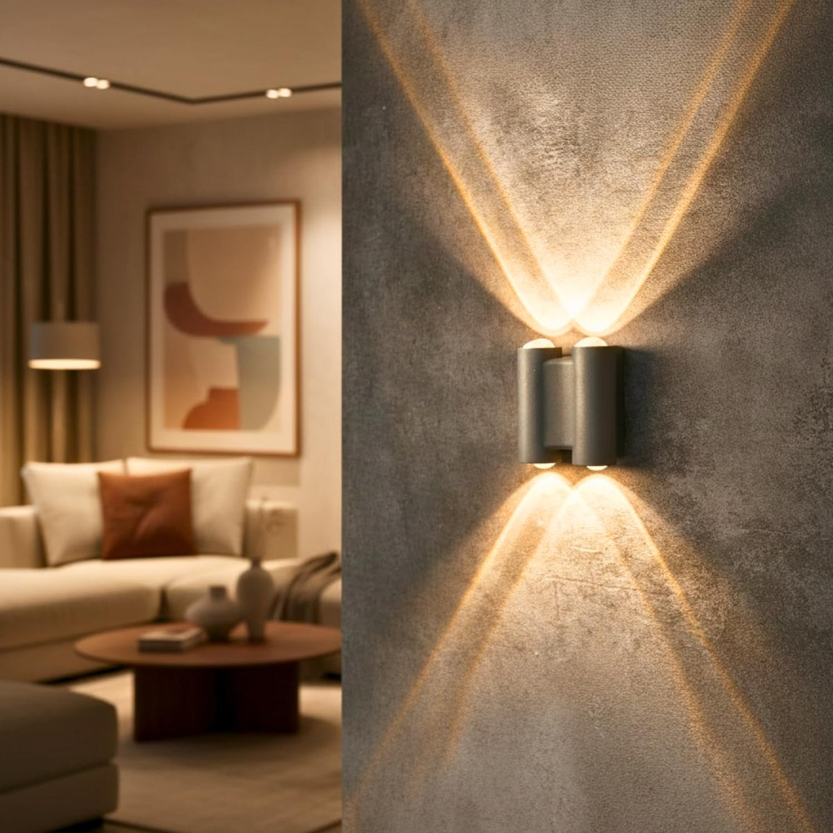 Eliante Up-Down Outdoor Wall Light – Grey, 2-Way (42473-2-5W-WW-GREY)