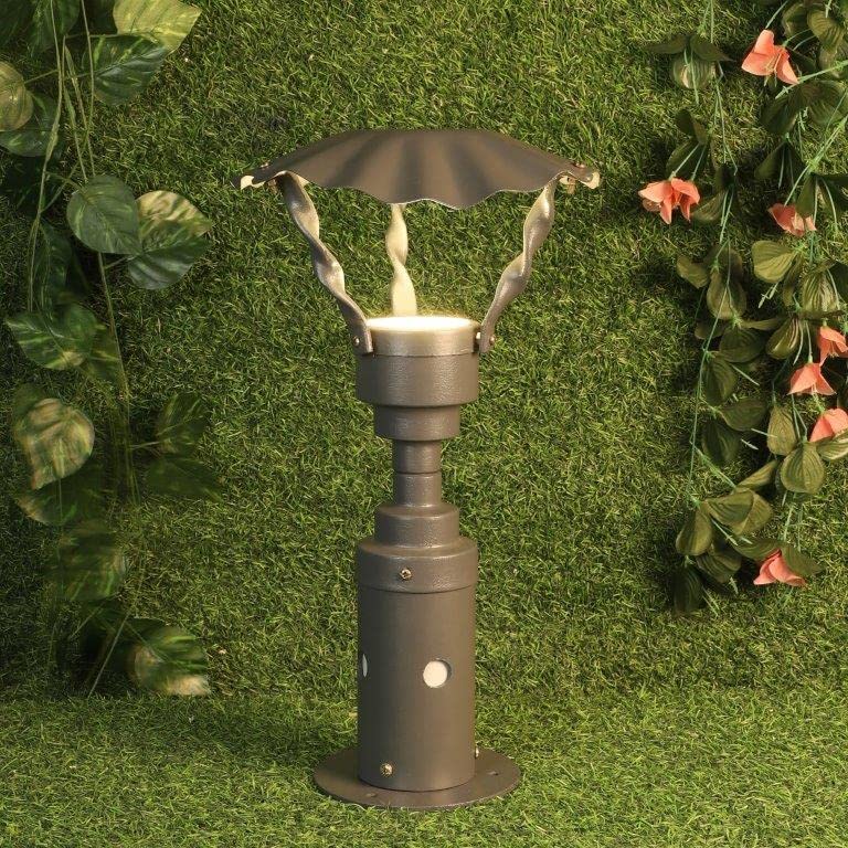 ELIANTE Grey Aluminium Gate Light -Parachute-G-L - Without Bulb | by Jainsons Lights