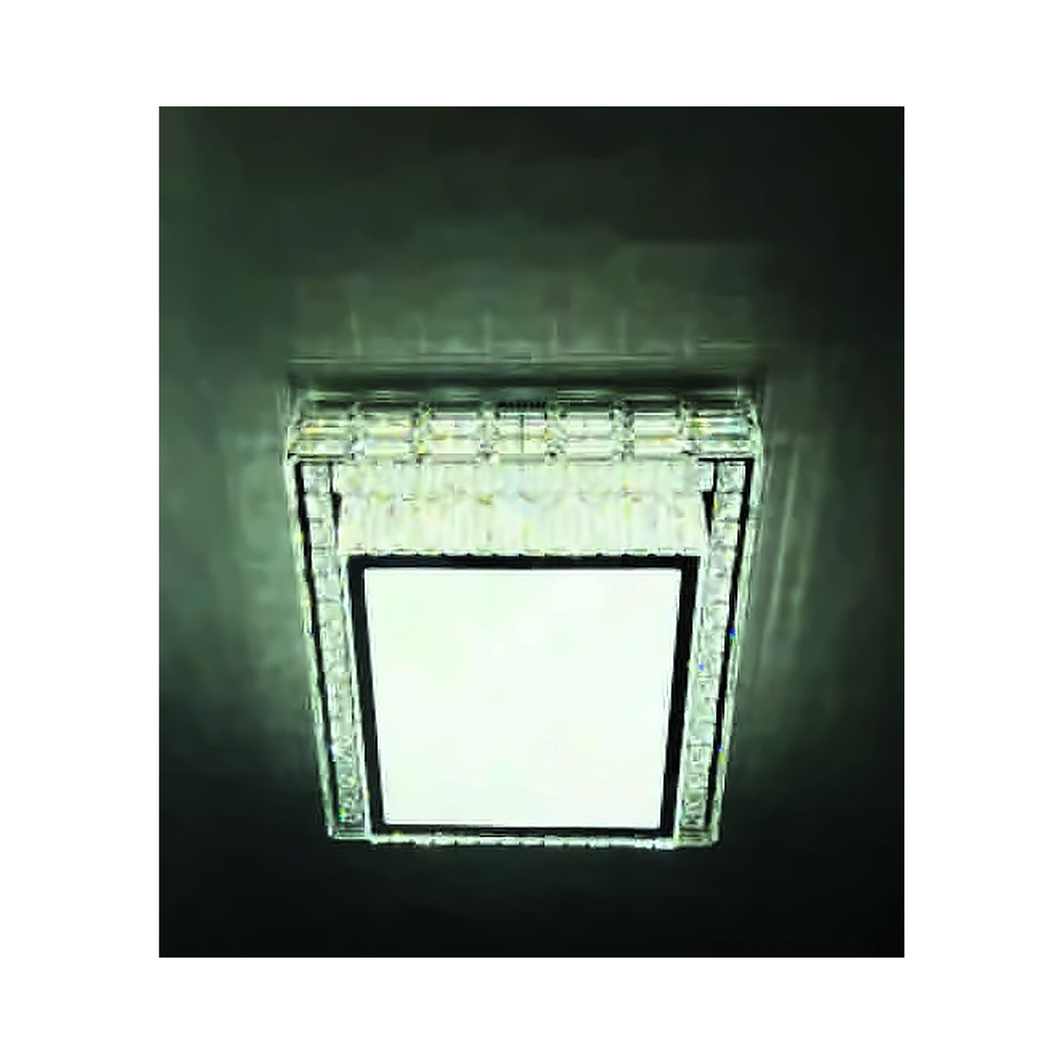 Eliante Square LED Ceiling Light – Clear Crystal, Metal
