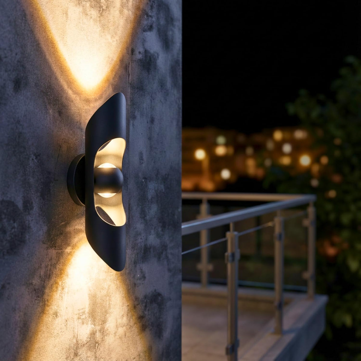 Eliante Up-Down Outdoor Wall Light – Black, 2-Way (42458-7W-WW-BLACK)