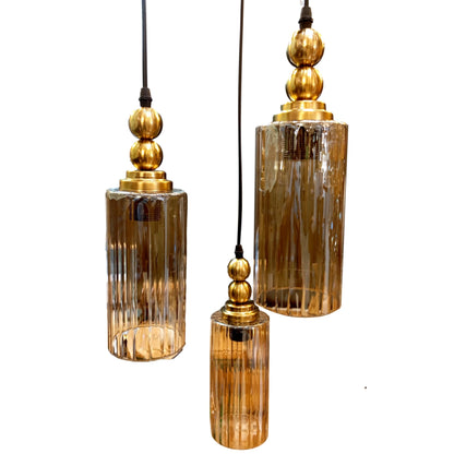 ELIANTE by Jainson Lights | Metal Gold Base Hanging Light | Gold Glass Shade | E-27 Holder | Without Bulb | CC-2071-3