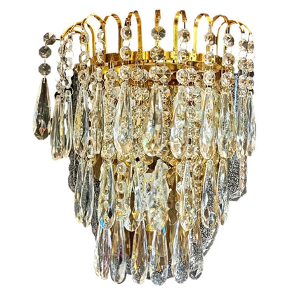 ELIANTE by Jainson Lights | Metal Gold Base Wall Light | Clear Crystal Shade | Inbult Led - 3in1 - Warm, Neutral & White | CC-E9320