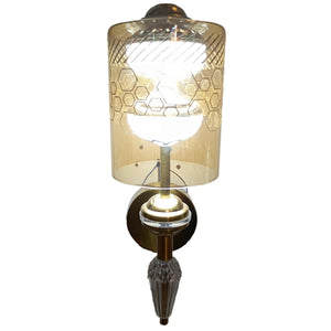 ELIANTE by Jainson Lights | Glass Gold Base Wall Light | Gold Glass Shade | Inbult Led - 3in1 - Warm/Neutral/White | CC-A192/1