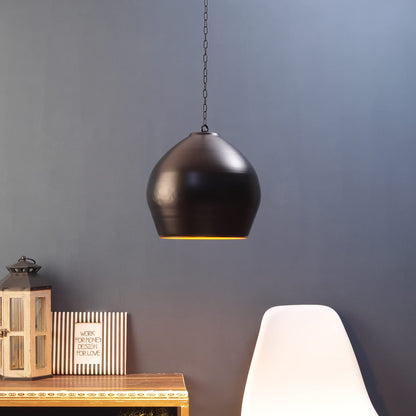 ELIANTE -Modern Black - Gold Metal Single Hanging Light by Jainsons Lights - BK-HALMET-Gold - Without Bulb | by Jainsons Lights
