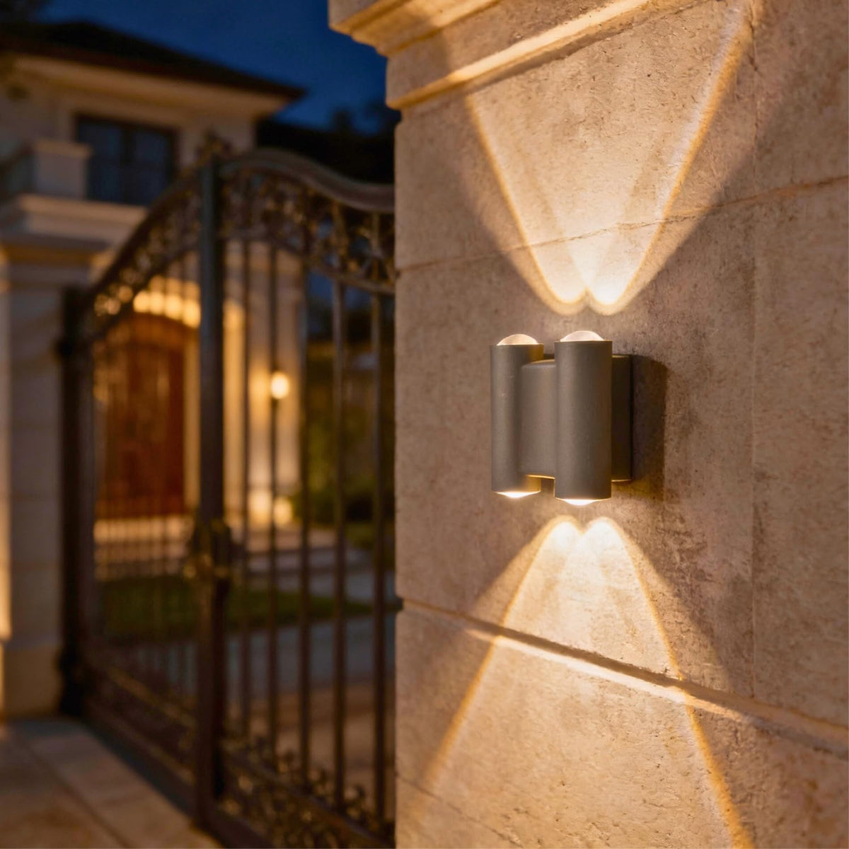 Eliante Up-Down Outdoor Wall Light – Grey, 2-Way (42473-2-5W-WW-GREY)