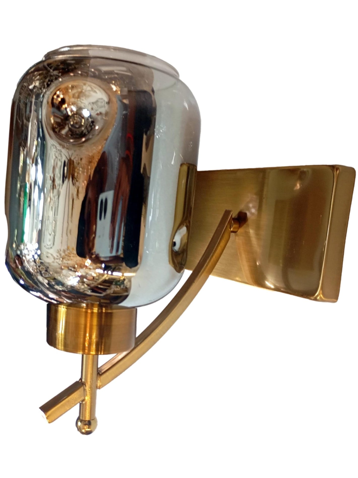 ELIANTE by Jainson Lights | Metal Gold Base Wall Light | Chrome Glass Shade | E-27 Holder | Without Bulb | CC-B7325-1