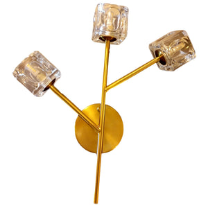 ELIANTE by Jainson Lights | Metal Gold Base Wall Light | Clear Glass Shade | G-4 Holder - Without Bulb | CC-9571-3