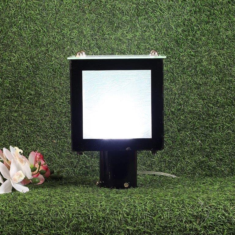 ELIANTE Black Iron Base Frost Acrylic Shade Gate Light - Lite-House-Gl - Inbuilt LED | by Jainsons Lights