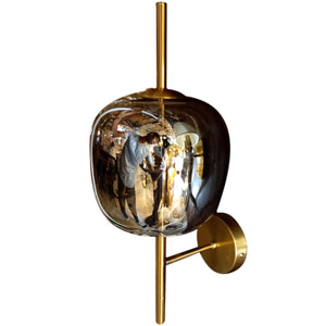 ELIANTE by Jainson Lights | Metal Gold Base Wall Light | Clear & Amber Glass Shade | Inbult Led - 3in1 - Warm/Neutral/White | CC-1536-1 | Wall Lights for Home Decoration