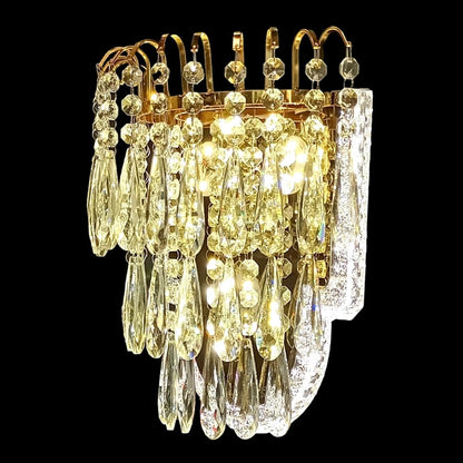 ELIANTE by Jainson Lights | Metal Gold Base Wall Light | Clear Crystal Shade | Inbult Led - 3in1 - Warm, Neutral & White | CC-E9320
