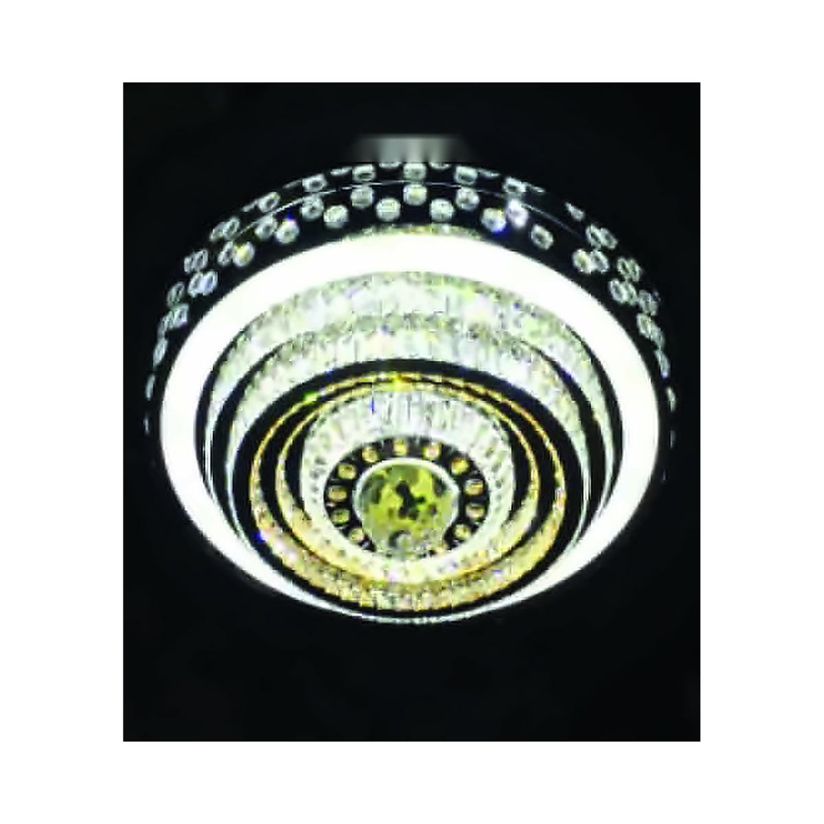Eliante Concentric LED Thali Crystal Chandelier – Clear, Metal