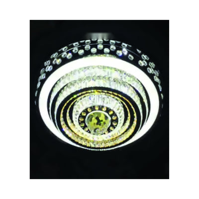 Eliante Concentric LED Thali Crystal Chandelier – Clear, Metal (JSTS-00515)